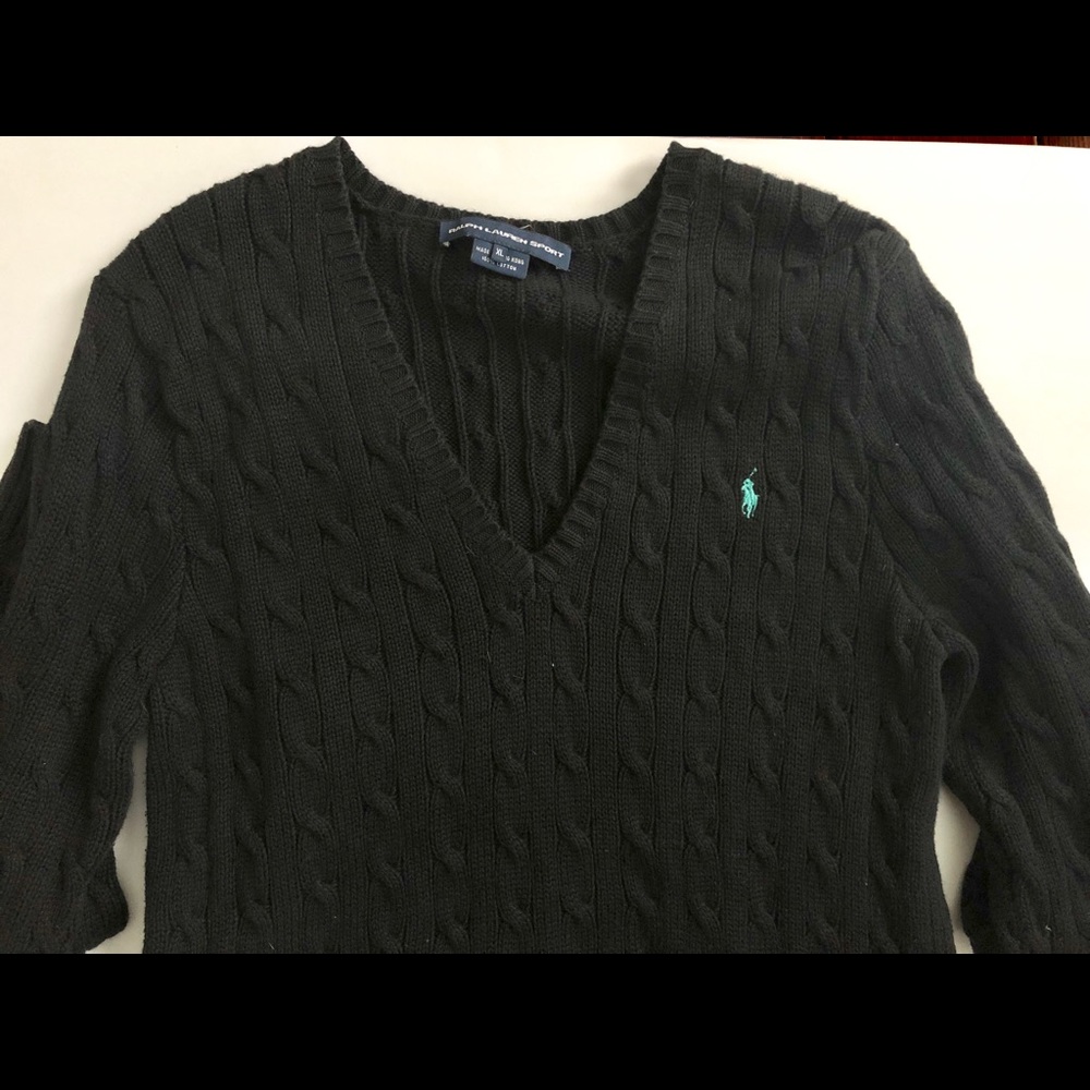 black Ralph Lauren Polo cable knit sweater
